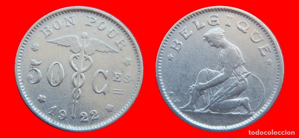 Monedas antiguas de Europa: 50 CENTIMOS 1922 BELGIQUE BELGICA-152238