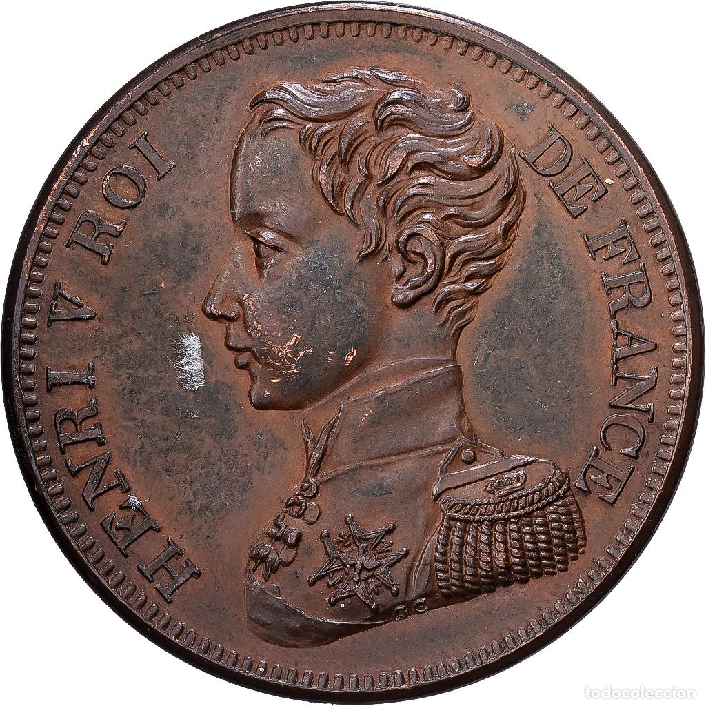 Monedas antiguas de Europa: [#1214340] Francia, Henri V, 5 Francs, Av&eacute;nement 2 Ao&ucirc;t, 1830, Bronce, MBC+, Gadoury:649