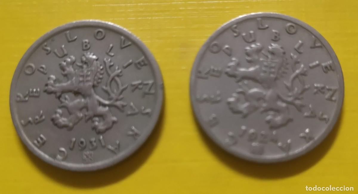 Old Coins of Europe: 2 MONEDAS CHECOSLOVAQUIA 1931, 1924 - 50 HALERU