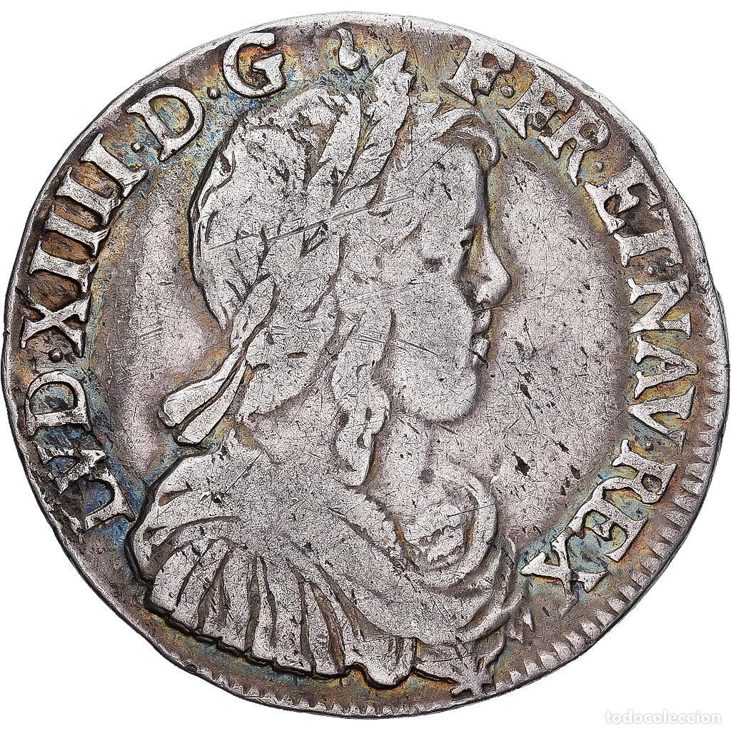 Monedas antiguas de Europa: [#1551644] Francia, Louis XIV, 1/2 &Eacute;cu &agrave; la m&egrave;che longue, 1650, Limoges, Plata