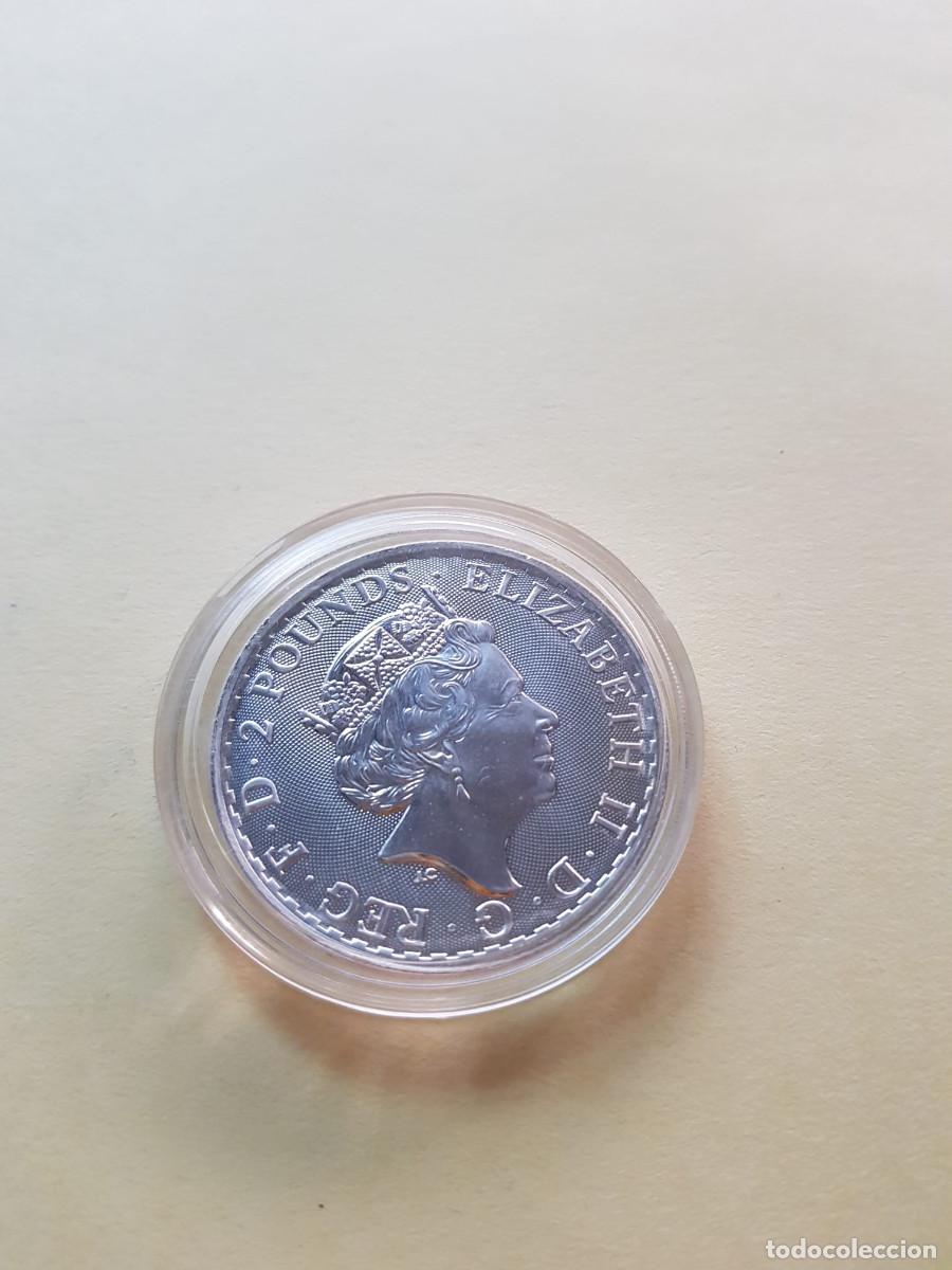 Monedas antiguas de Europa: INGLATERRA- 2 LIBRAS-2022- 1 ONZA PLATA 0,999