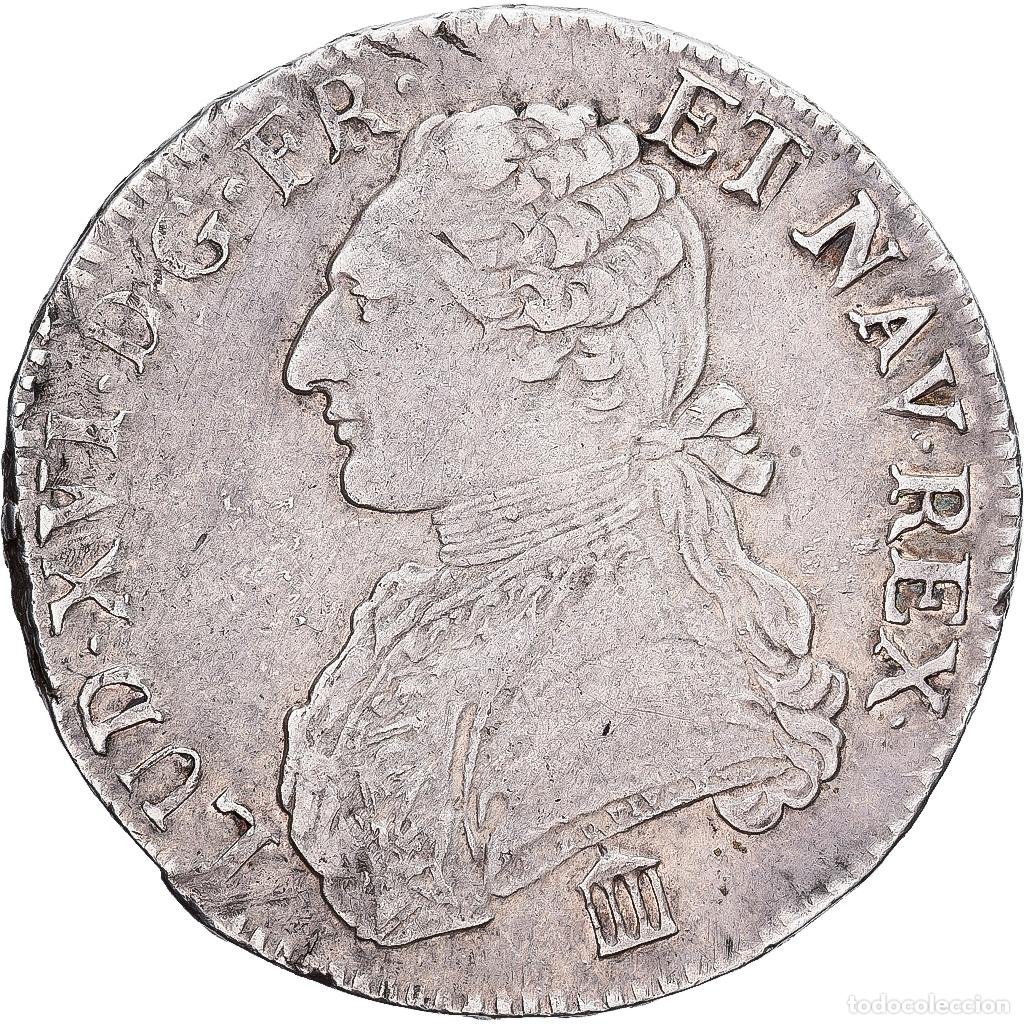 Monedas antiguas de Europa: [#1551660] Francia, Louis XVI, &Eacute;cu aux branches d'olivier, 1781, Bordeaux, Plata