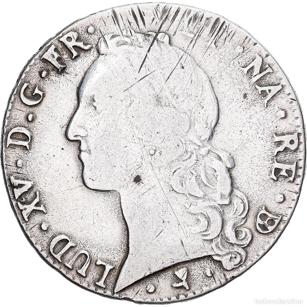 Monedas antiguas de Europa: [#1551638] Francia, Louis XV, &Eacute;cu de B&eacute;arn au bandeau, 1763, Pau, Plata, BC+