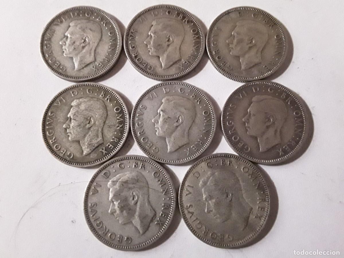 Monete antiche di Europa: INGLATERRA - LOTE SHILLING DE PLATA A&Ntilde;O 1937+1938++939+1940+1941+1942+1945+1946.