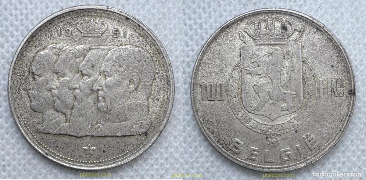 Monedas antiguas de Europa: 5463 BELGICA 1951 100 FRANCS BELGIUM 1951