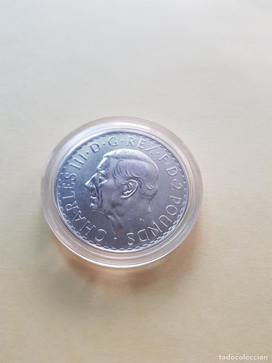 Monedas antiguas de Europa: INGLATERRA- 2 LIBRAS-2023- 1 ONZA PLATA 0,999