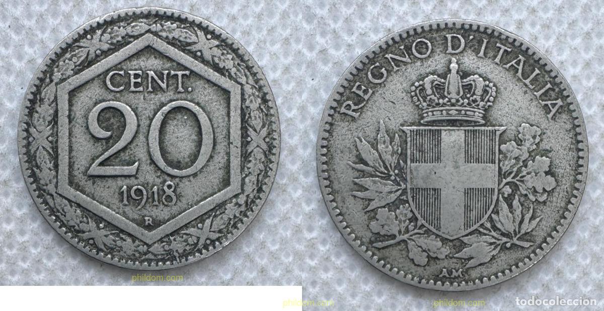 Monedas antiguas de Europa: 5465 ITALIA 1918 20 CENT REGNO D'ITALIA 1918