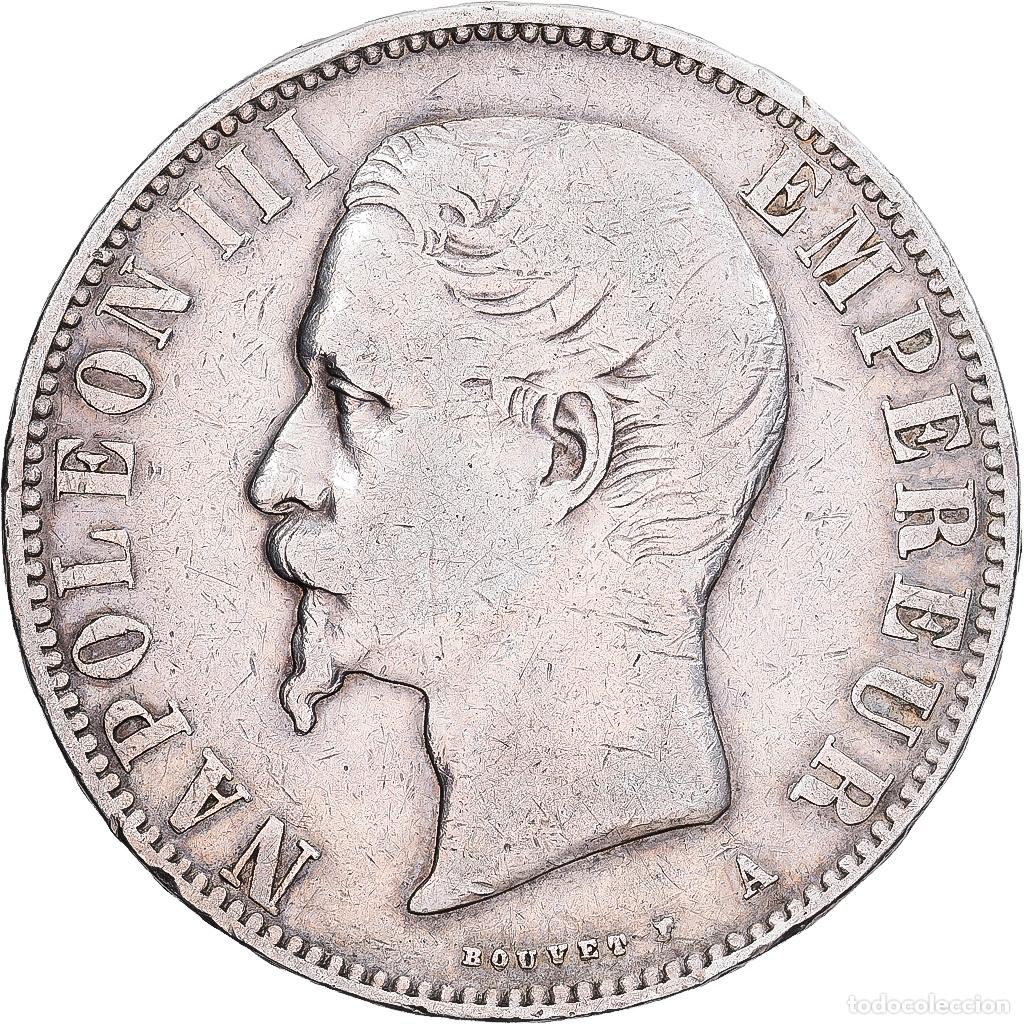 Monedas antiguas de Europa: [#1551574] Francia, Napoleon III, 5 Francs, 1855, Paris, main ancre, Plata, BC+
