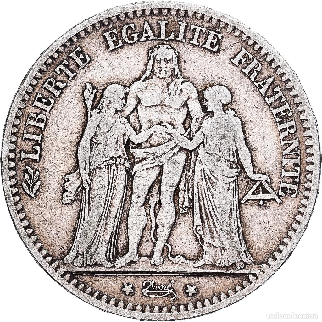 Monedas antiguas de Europa: [#1551580] Francia, 5 Francs, Hercule, 1876, Paris, Plata, MBC, Gadoury:745a, KM:820.1