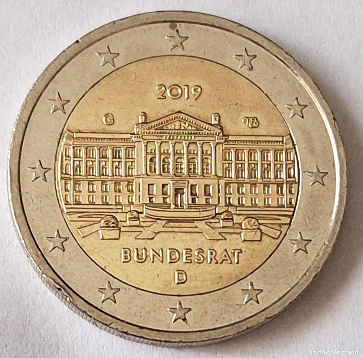 Monedas antiguas de Europa: ALEMANIA 2 EUROS CONMEMORATIVA 2019 - BUNDESRAT - CECA &rdquo; G &rdquo; - MBC