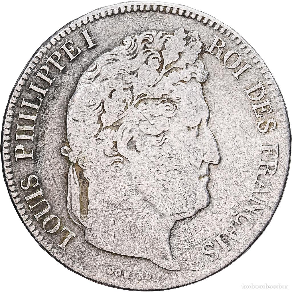 Monedas antiguas de Europa: [#1551583] Francia, Louis Philippe I, 5 Francs, 1834, Paris, Plata, BC+, Gadoury:678
