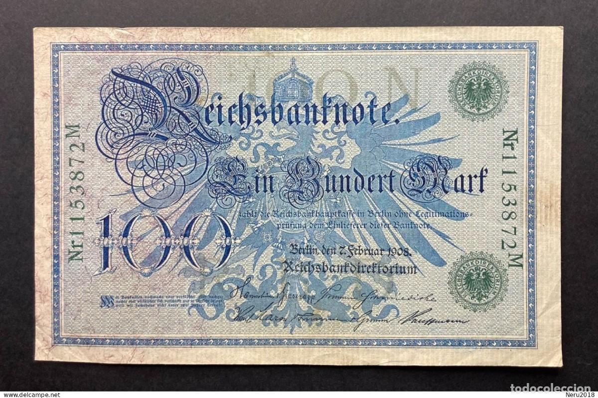 Monedas antiguas de Europa: ALEMANIA 1908 Pick 34 100 Mark Sello verde EF