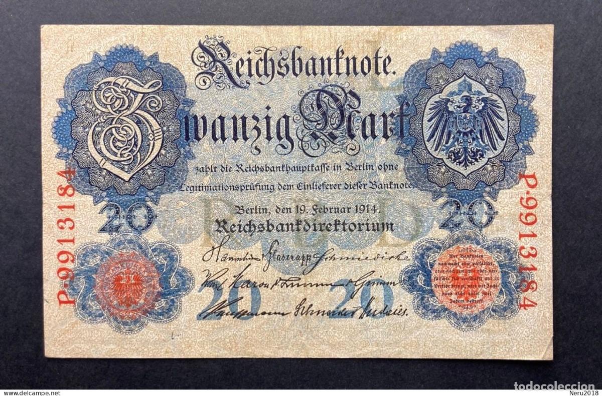 Monedas antiguas de Europa: ALEMANIA 1914 Pick 40 20 Mark VF