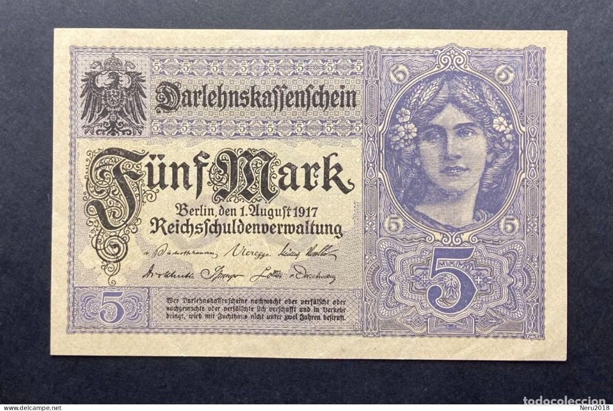 Monedas antiguas de Europa: ALEMANIA 1917 Pick 56 5 Mark AUNC