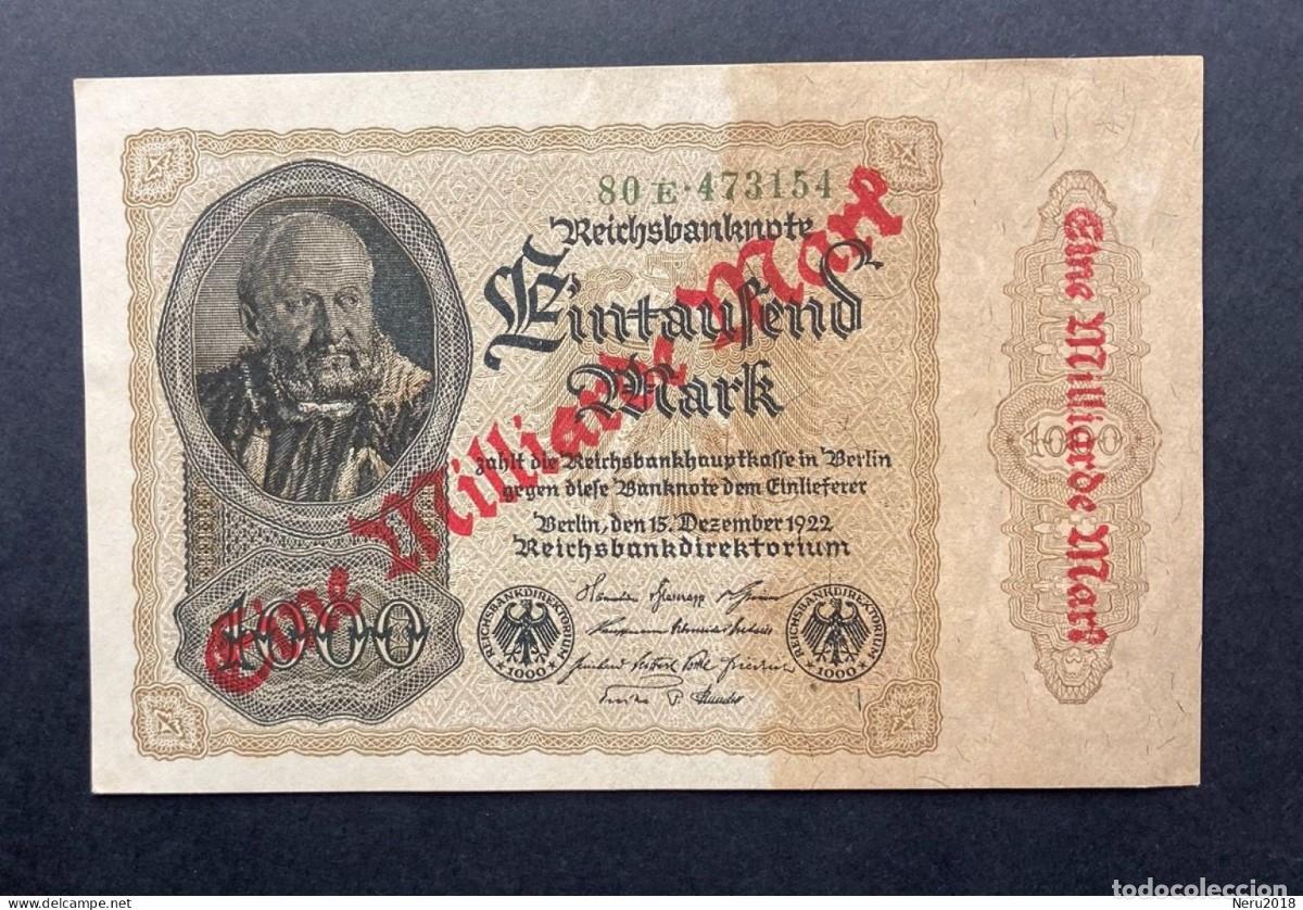 Monedas antiguas de Europa: ALEMANIA 1922 Pick 113 1 Million o/ 1000 Mark VF