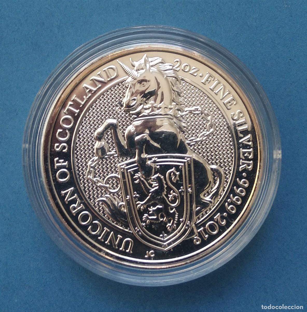 Monedas antiguas de Europa: 2 ONZAS PLATA UNICORNIO 2018 REINO UNIDO