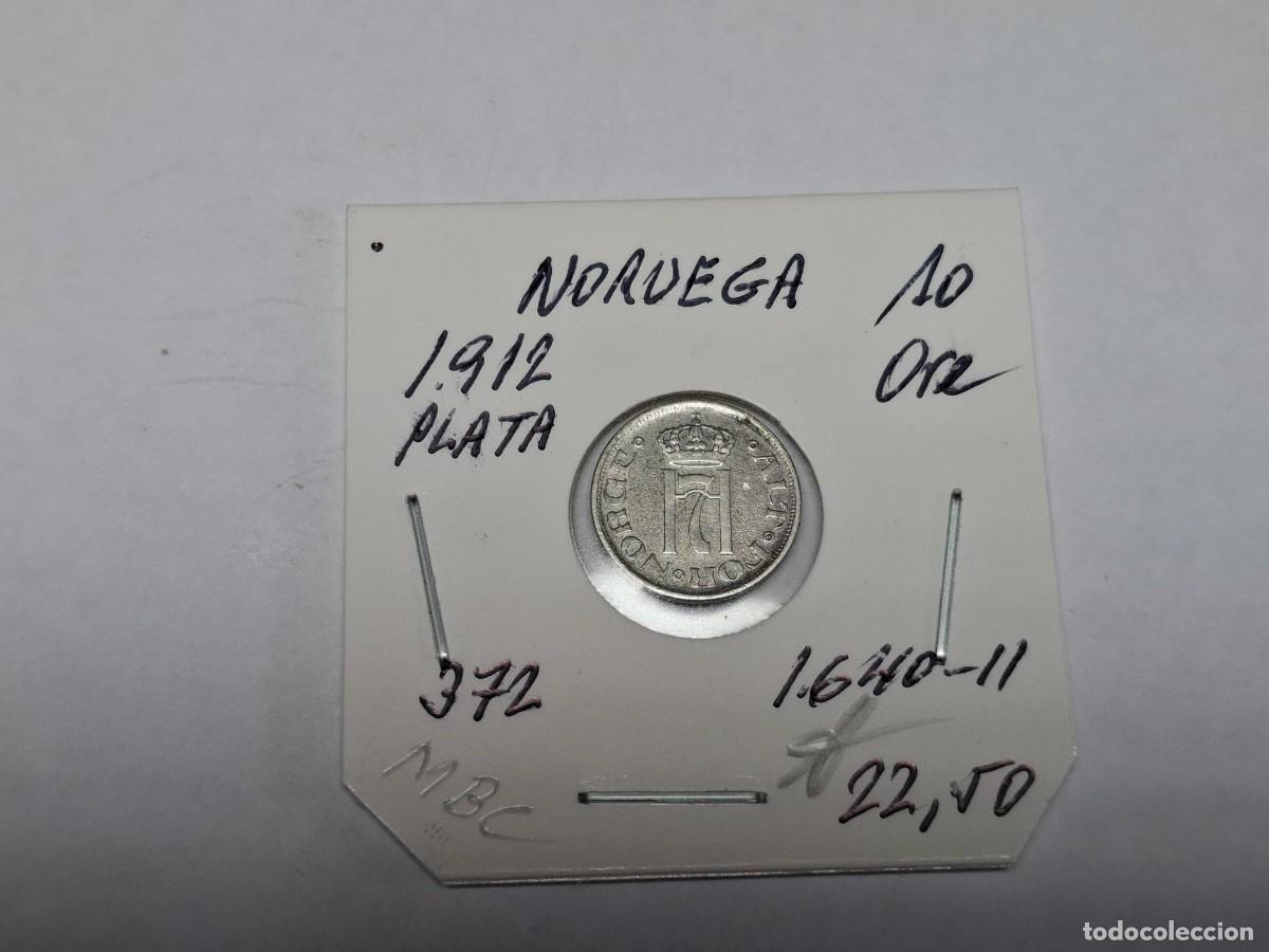Monedas antiguas de Europa: 10 ORE de PLATA de 1912 KM 372 NORUEGA en MBC