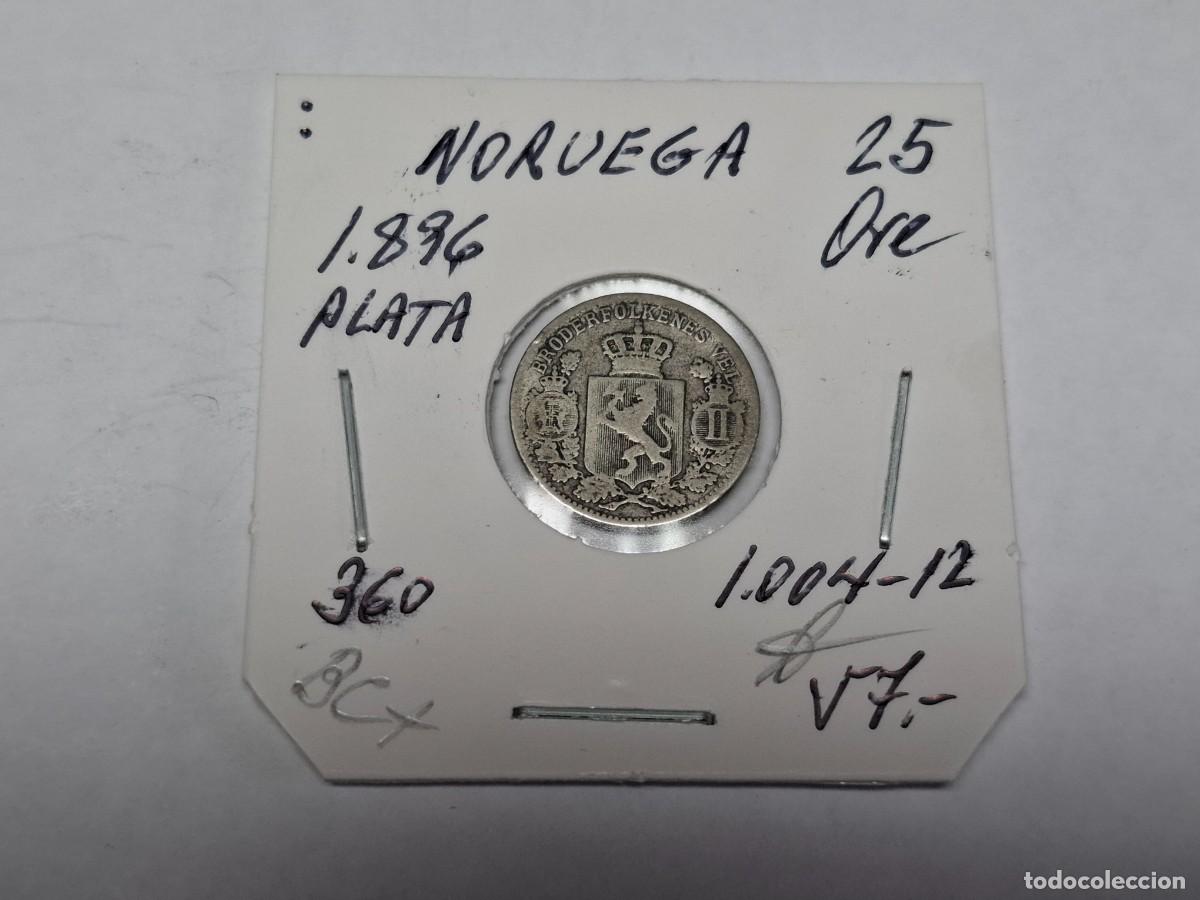 Monedas antiguas de Europa: 25 ORE de PLATA de 1896 KM 360 NORUEGA en BC+