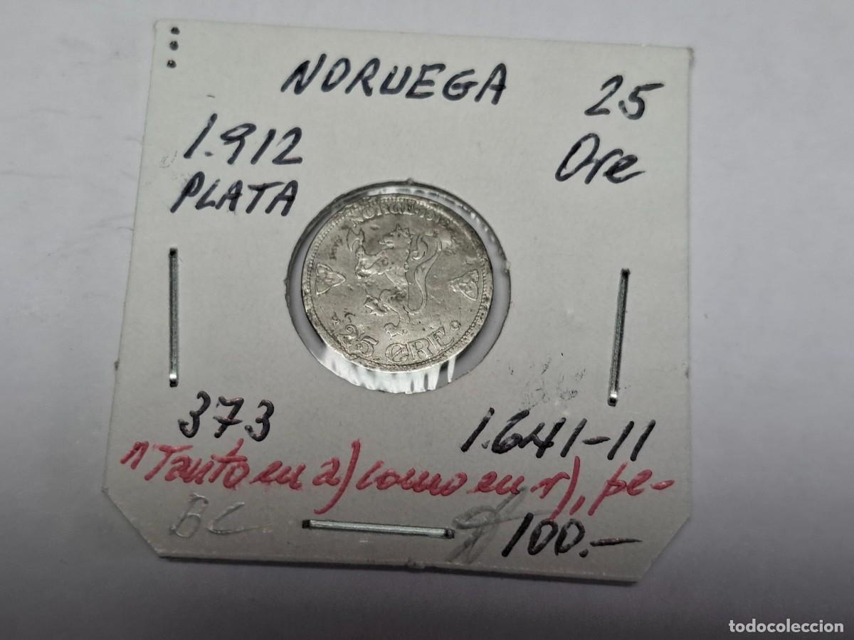 Monedas antiguas de Europa: 25 ORE de PLATA de 1912 KM 373 NORUEGA en BC