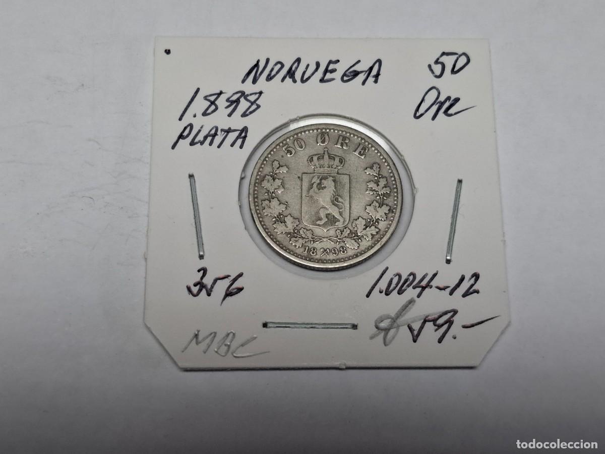 Monedas antiguas de Europa: 50 ORE de PLATA de 1898 KM 356 NORUEGA en MBC