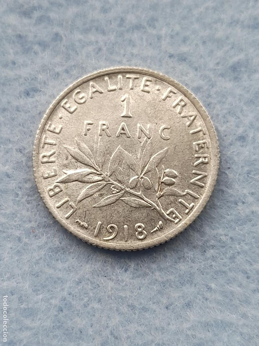 Alte M&uuml;nzen aus Europa: Francia. 1 Franco. A&ntilde;o 1918. Plata.