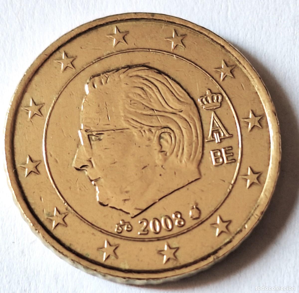 Monedas antiguas de Europa: BELGICA - MONEDA DE 50 CENTIMOS DE EURO DEL A&Ntilde;O 2008 - BIEN CONSERVADA