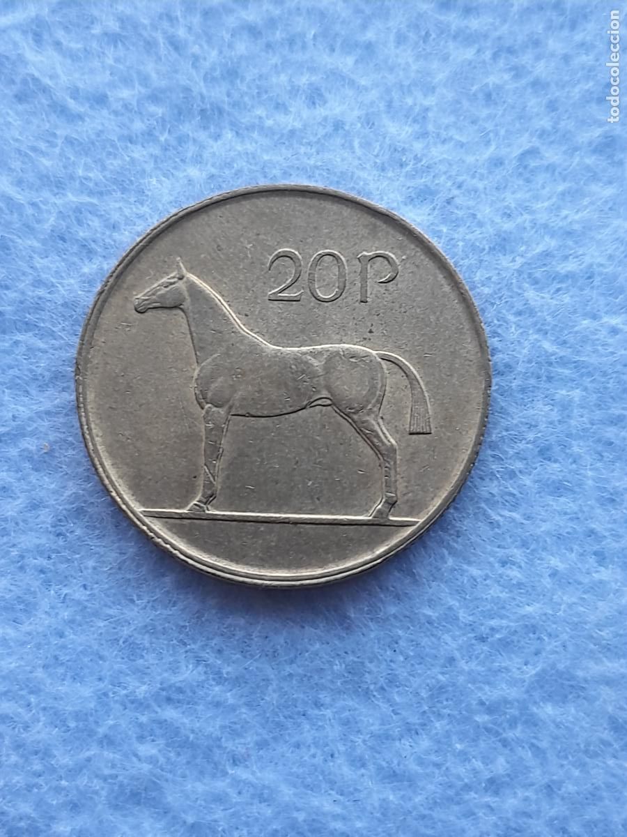 Monedas antiguas de Europa: Irlanda. 20 Peniques. A&ntilde;o 1986.