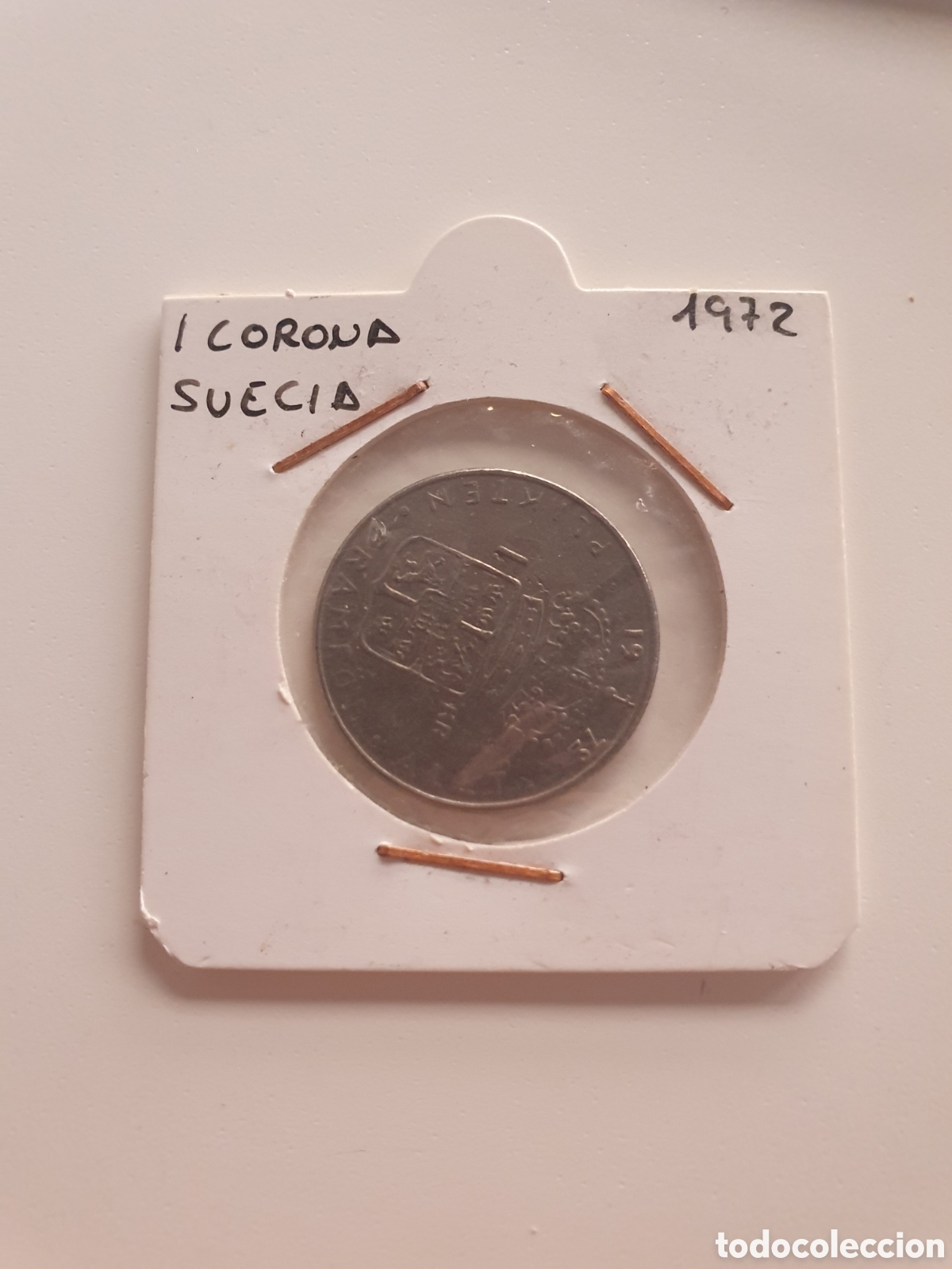 Monedas antiguas de Europa: 1 corona Suecia 1972. Estuchado
