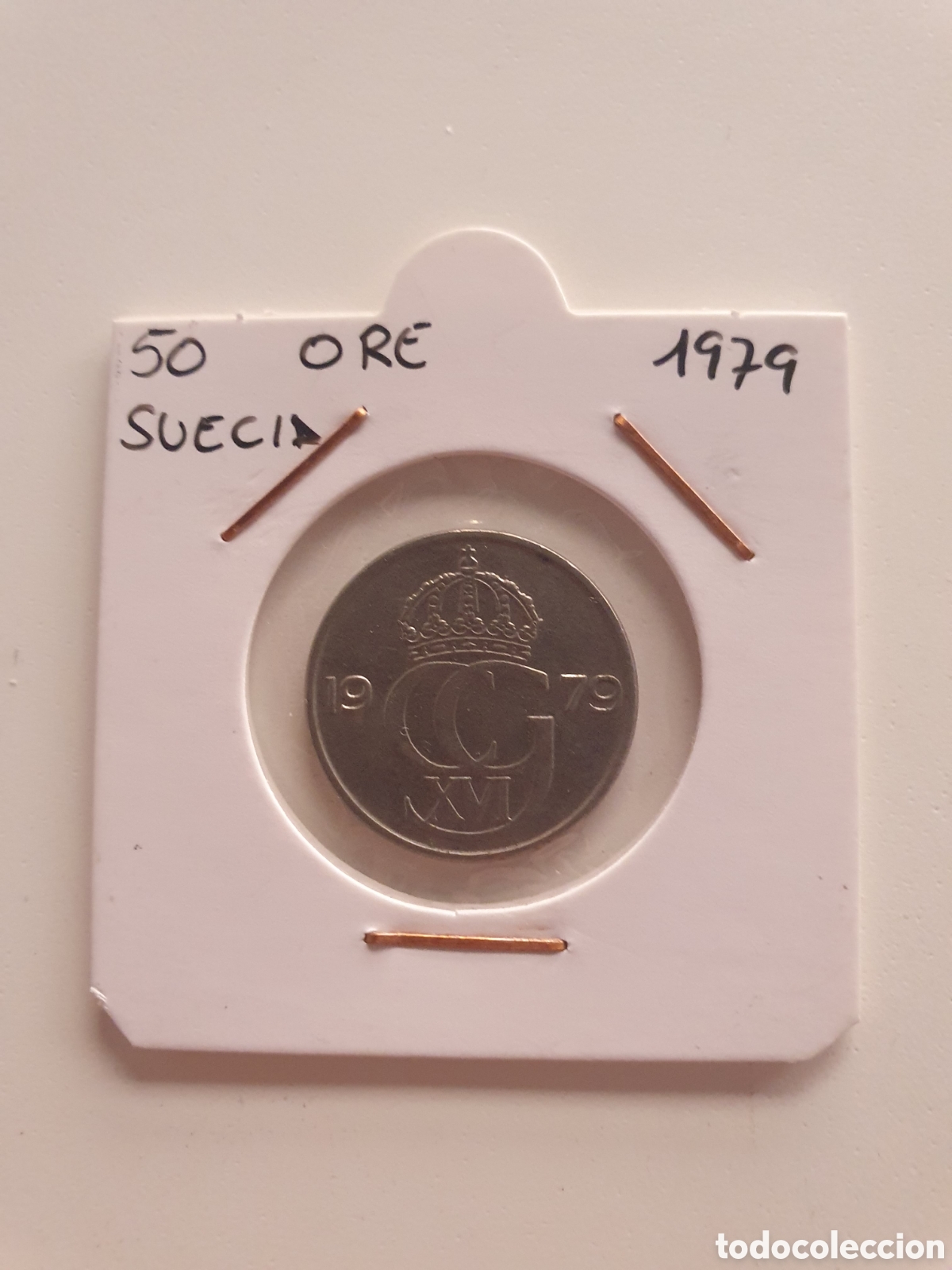 Monedas antiguas de Europa: 50 Ore Suecia 1979. Estuchado