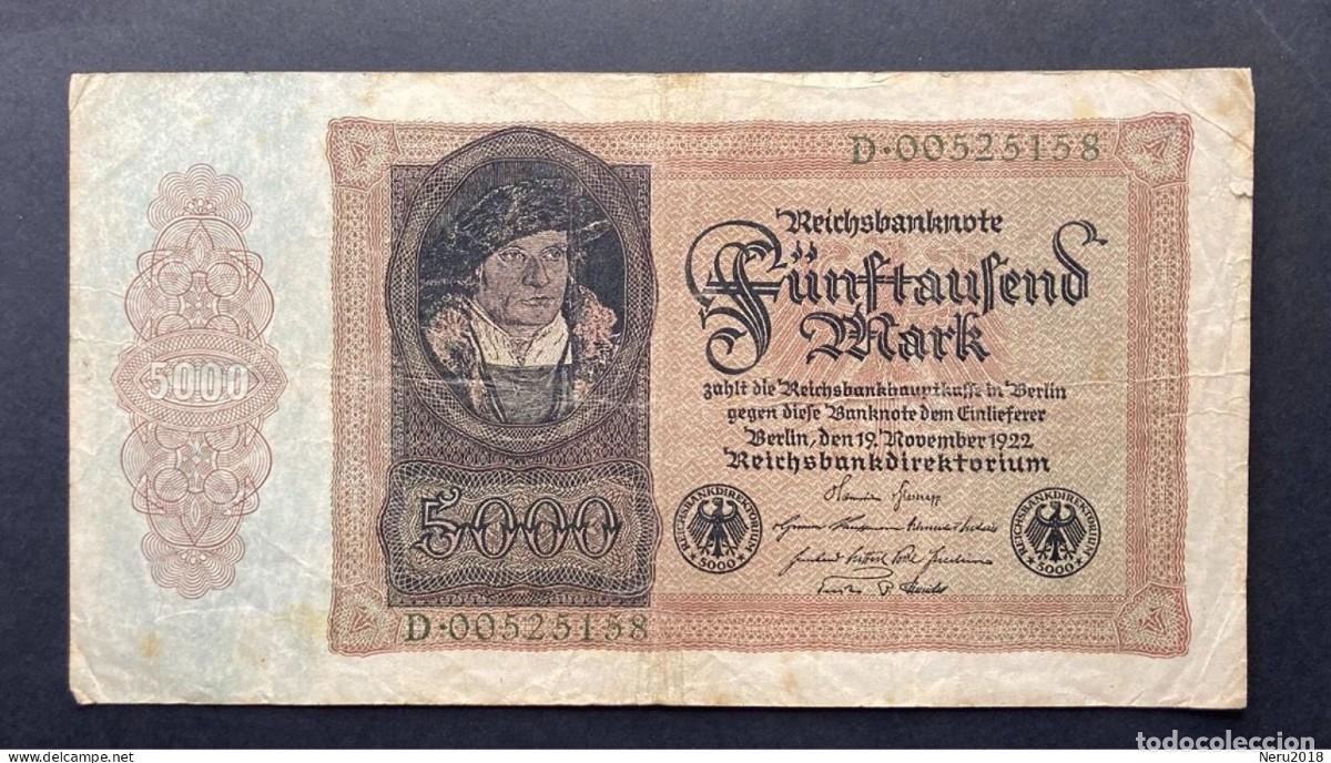 Monedas antiguas de Europa: ALEMANIA 1922 Pick 78 5.000 Mark