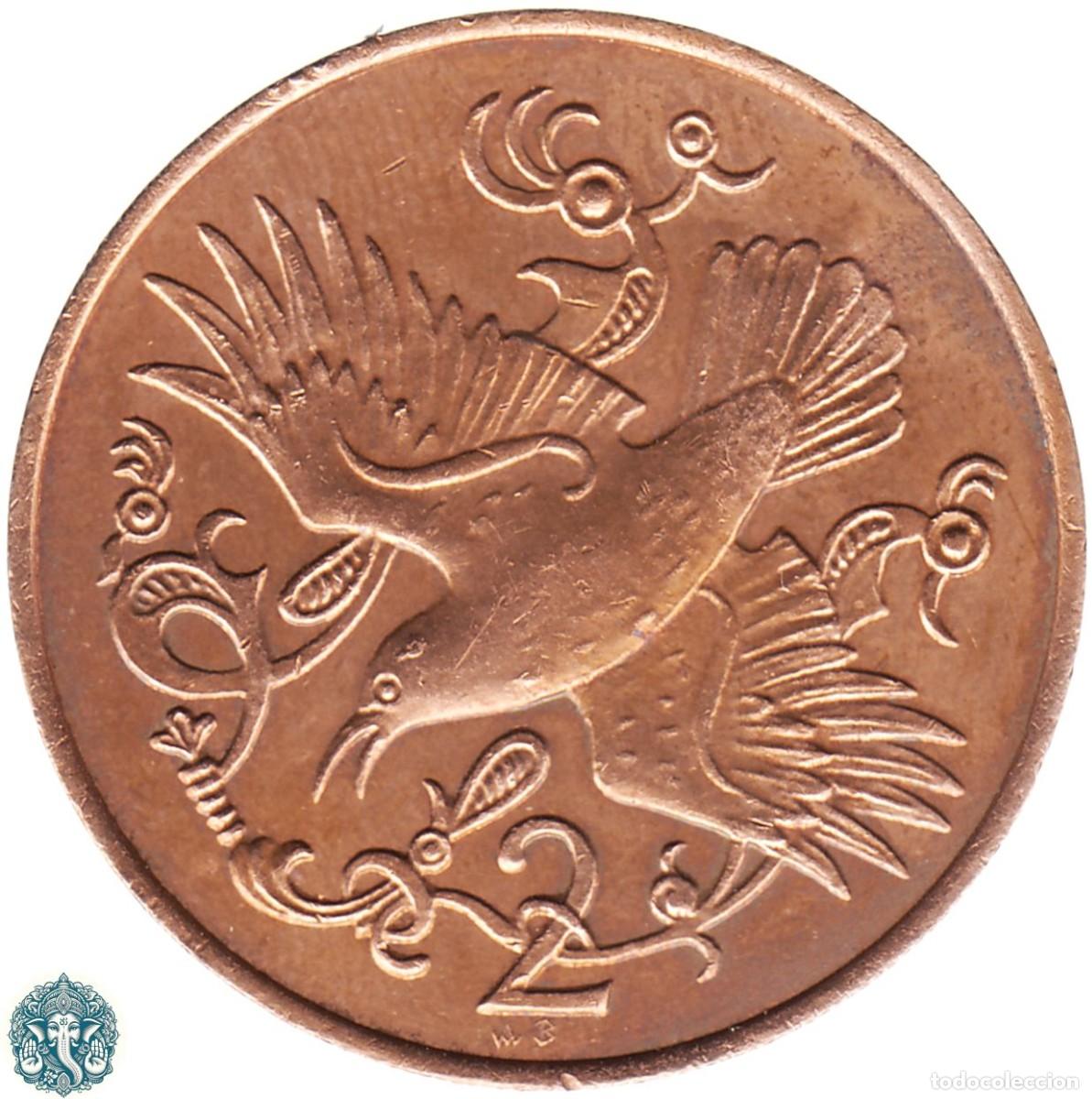 Monedas antiguas de Europa: ISLA DE MAN 2 Peniques 1981 Chova piquirroja KM#60 Marca AB