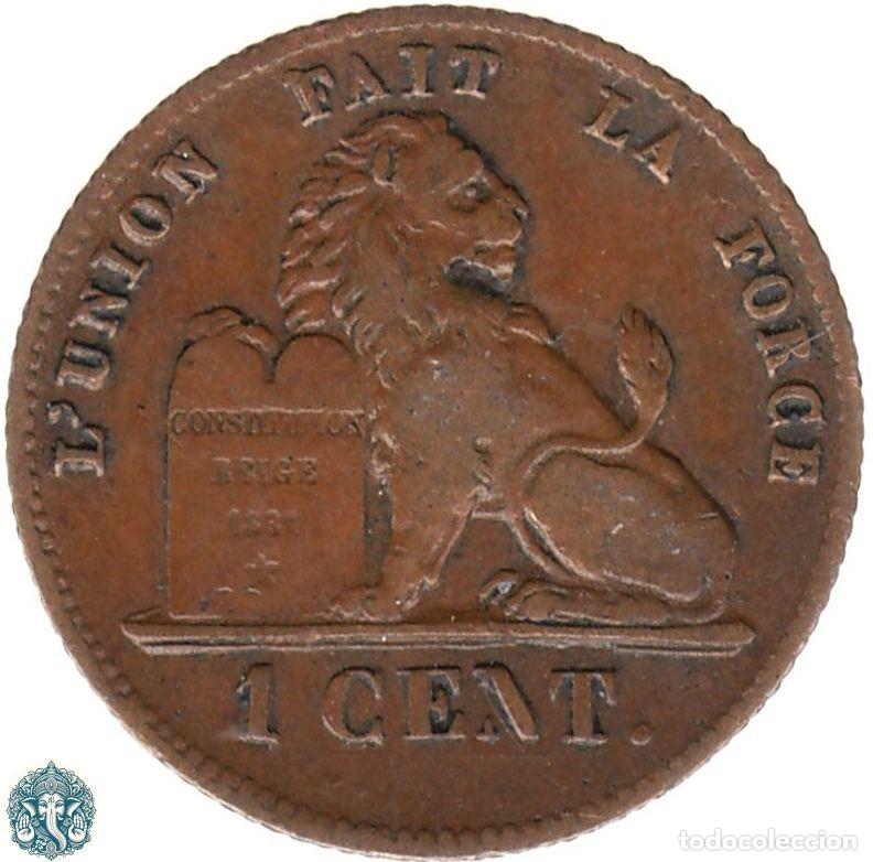 Monedas antiguas de Europa: B&Eacute;LGICA 1 C&eacute;ntimo 1862 Leopoldo I KM#1 Leyenda Des Belges