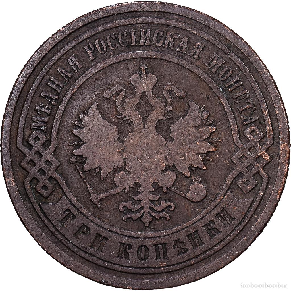 Monedas antiguas de Europa: [#1513481] Rusia, Nicholas II, 3 Kopeks, 1901, Saint Petersburg, Cobre, BC+, KM:11.2