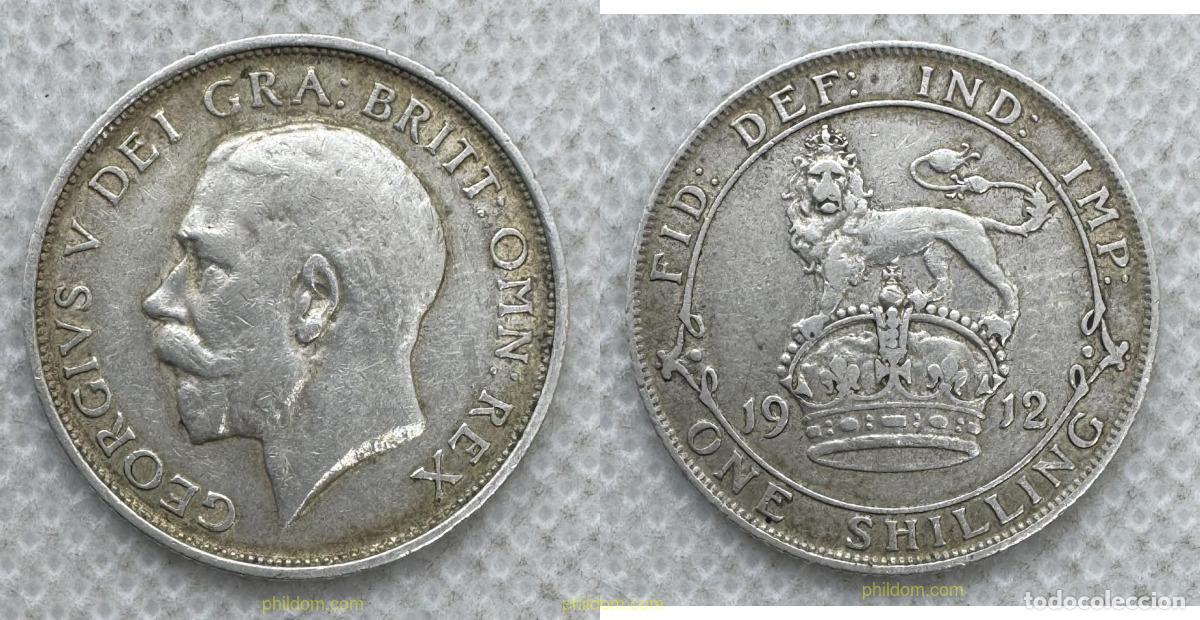 Old Coins of Europe: 5478 GRAN BRETA&Ntilde;A 1912 GREAT BRITAIN UK 1912 ONE SHILLING