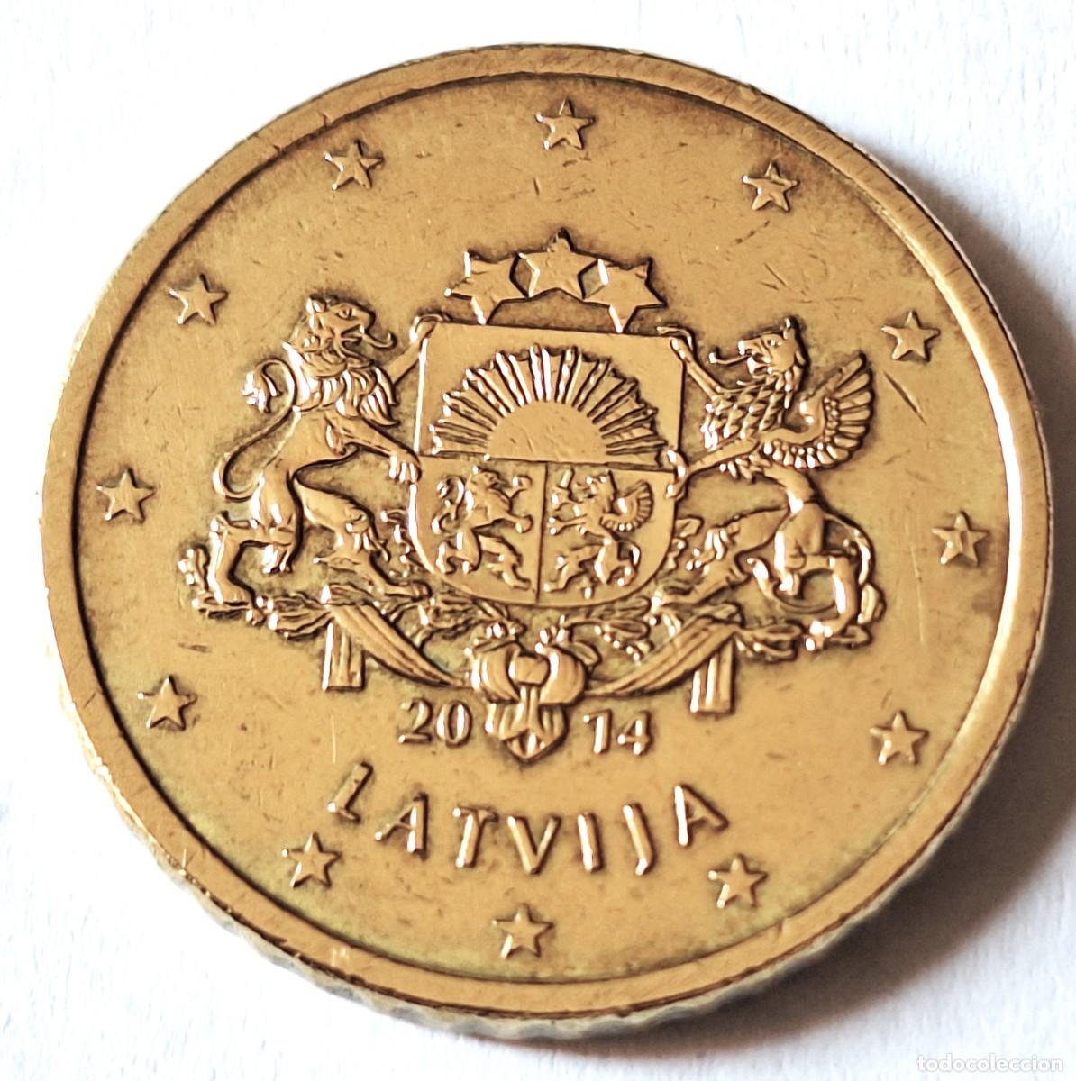 Monedas antiguas de Europa: REPUBLICA DE LETONIA - MONEDA DE 50 CENTIMOS DE EURO DEL A&Ntilde;O 2014 - BIEN CONSERVADA