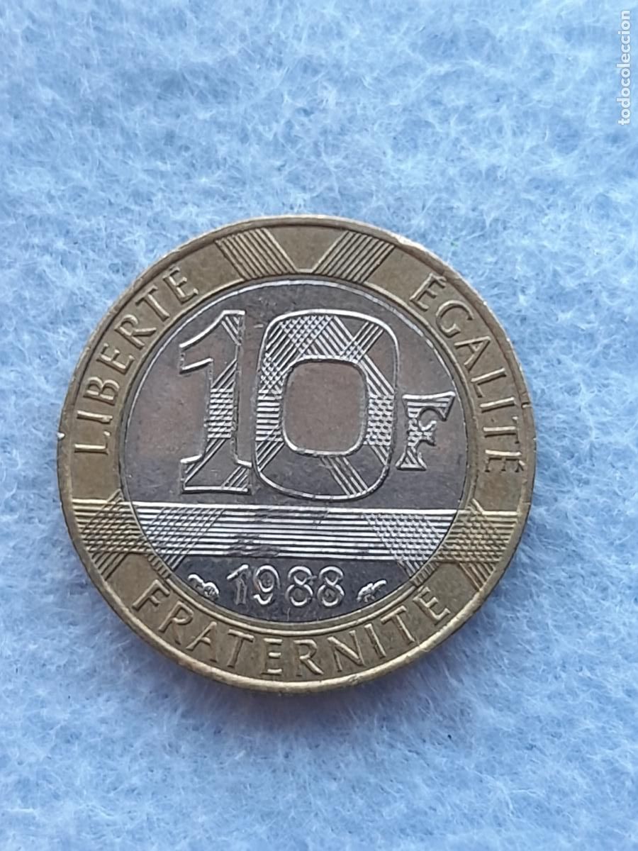 Monedas antiguas de Europa: Francia. 10 Francos. A&ntilde;o 1988.