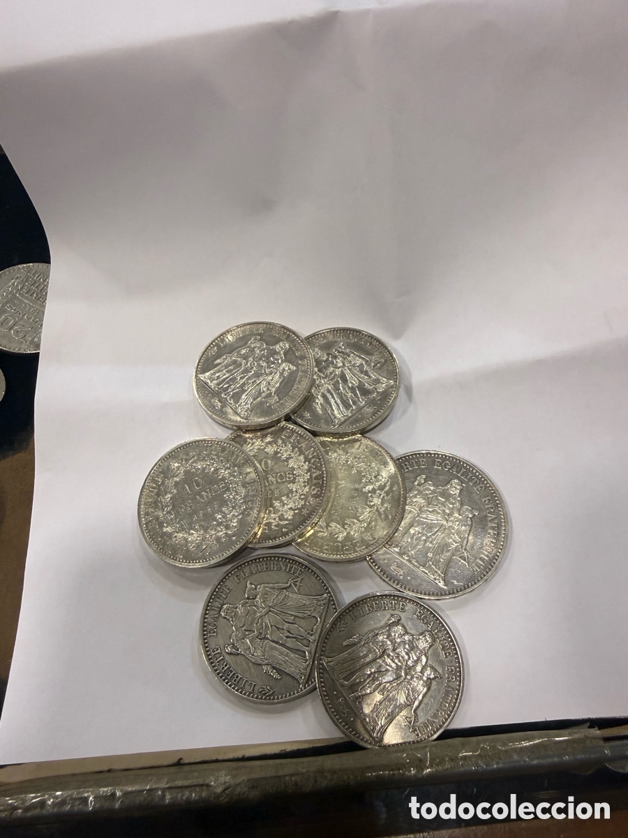 Monedas antiguas de Europa: Lote de monedas francesas, plata, EBC SC