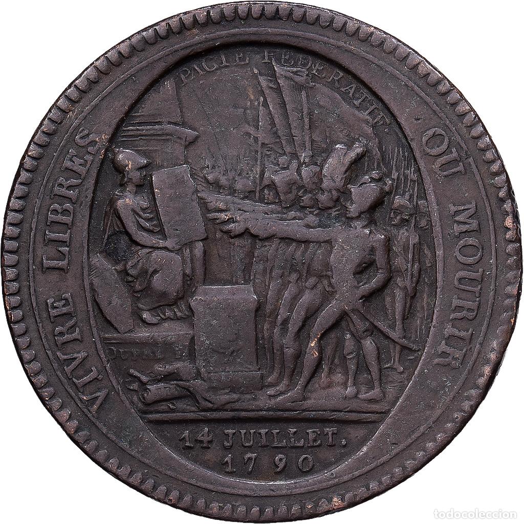 Monedas antiguas de Europa: [#1214362] Francia, 5 Sols, Monneron, 1792, Paris, Bronce, BC