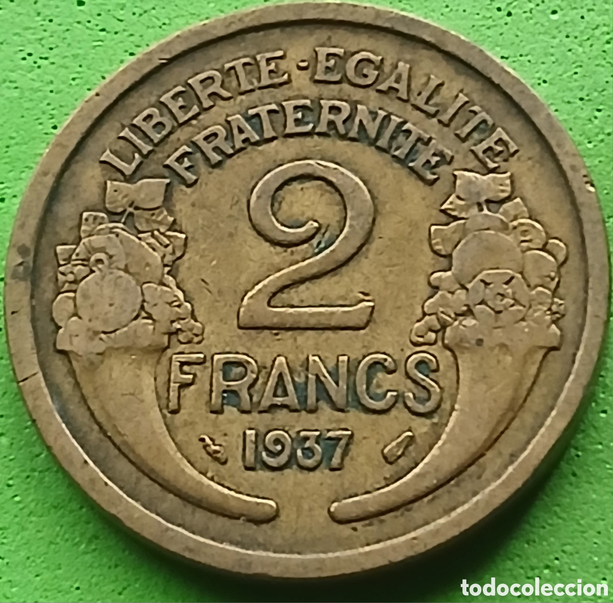 Monedas antiguas de Europa: Francia 2 francos 1937 km#886