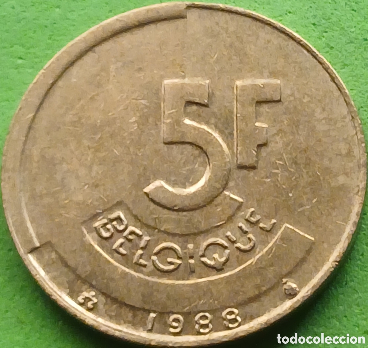 Monedas antiguas de Europa: B&eacute;lgica 5 francos 1988 km#163 Belgique