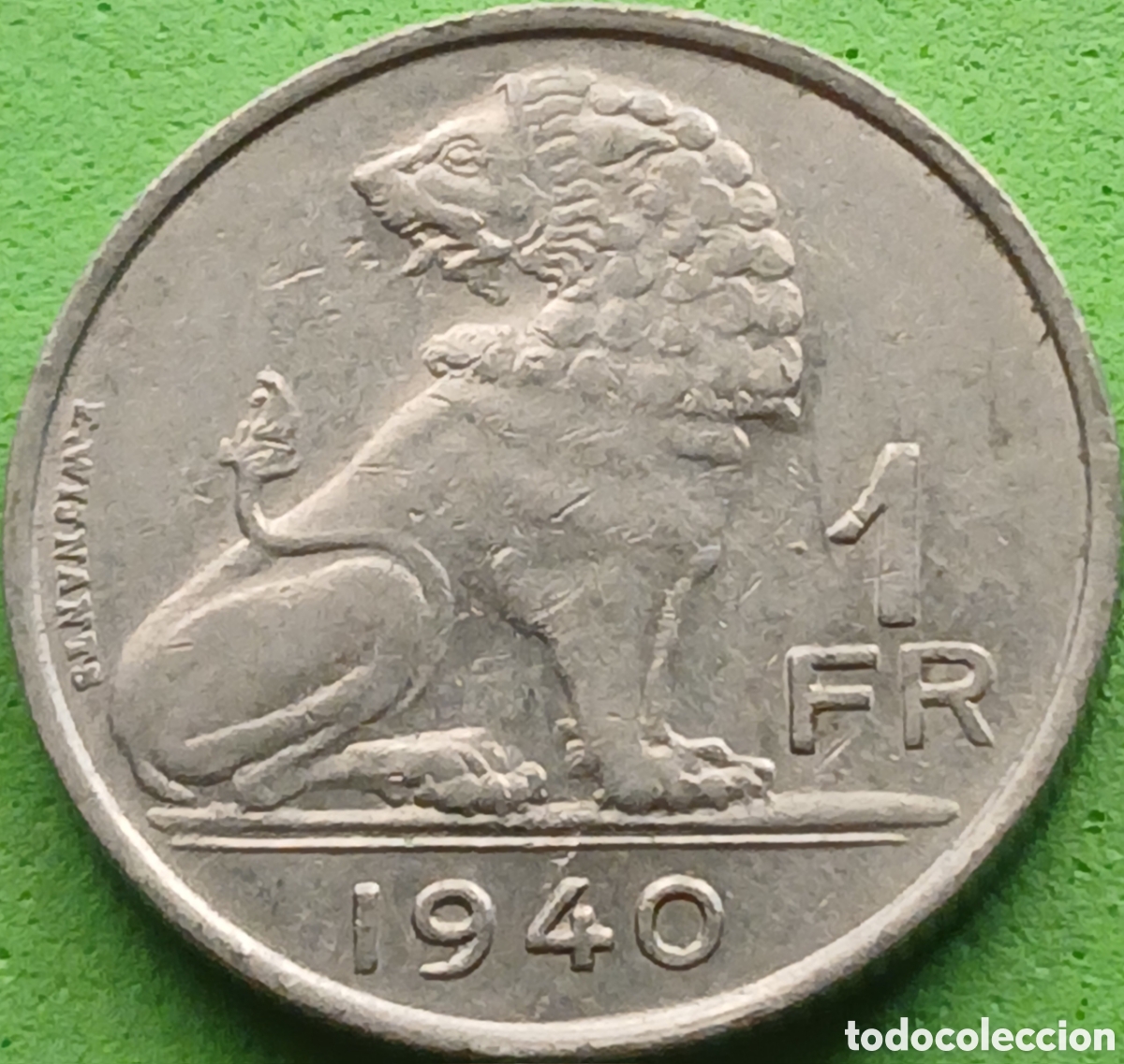 Monedas antiguas de Europa: B&eacute;lgica 1 franco 1940 km#120 Belgie-Belgique