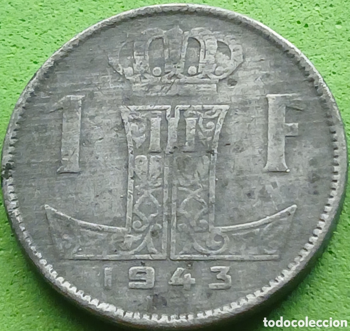 Monedas antiguas de Europa: B&eacute;lgica 1 franco 1943 km#128 Belgie-Belgique