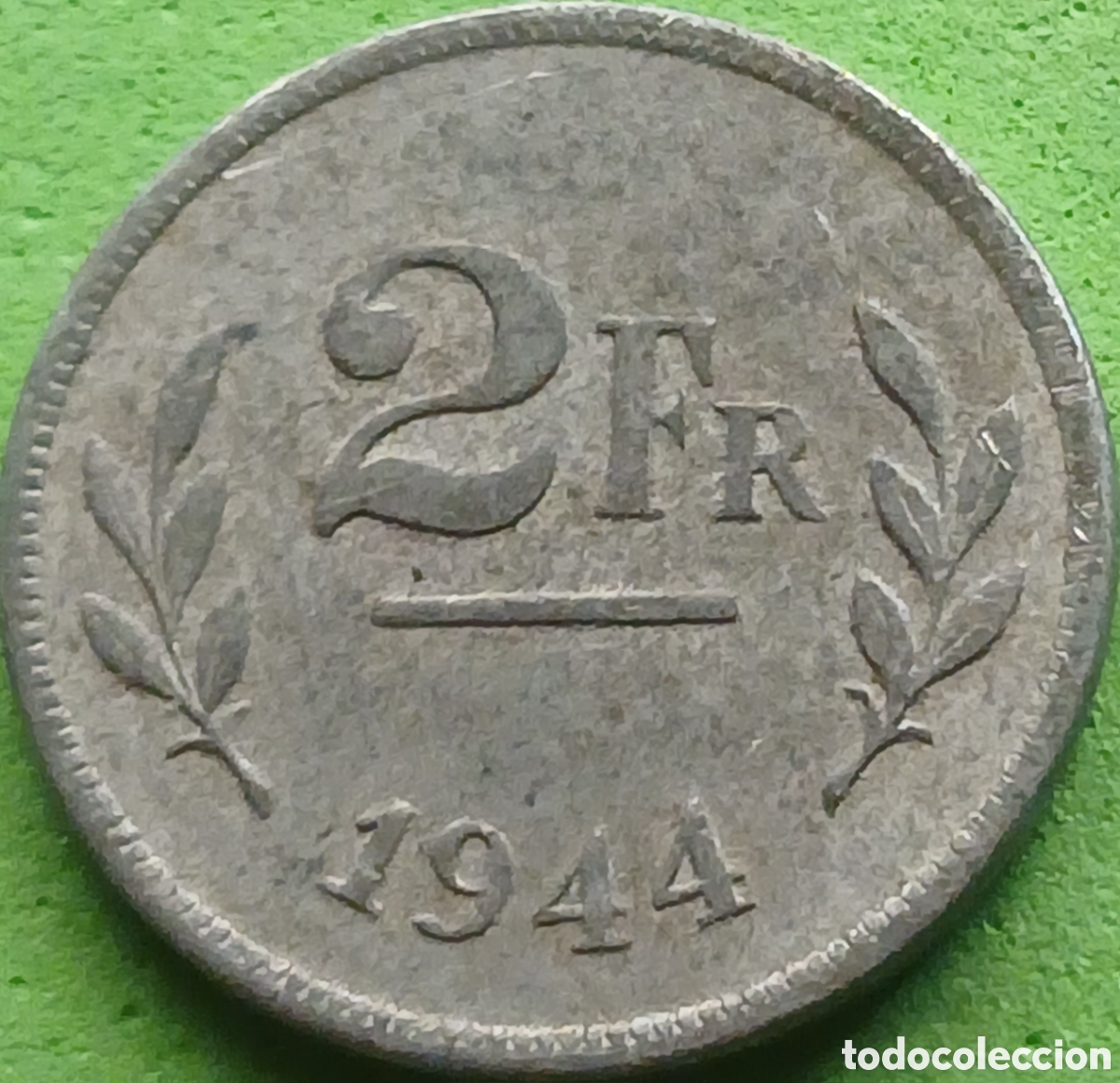 Monedas antiguas de Europa: B&eacute;lgica 2 francos 1944 km#133