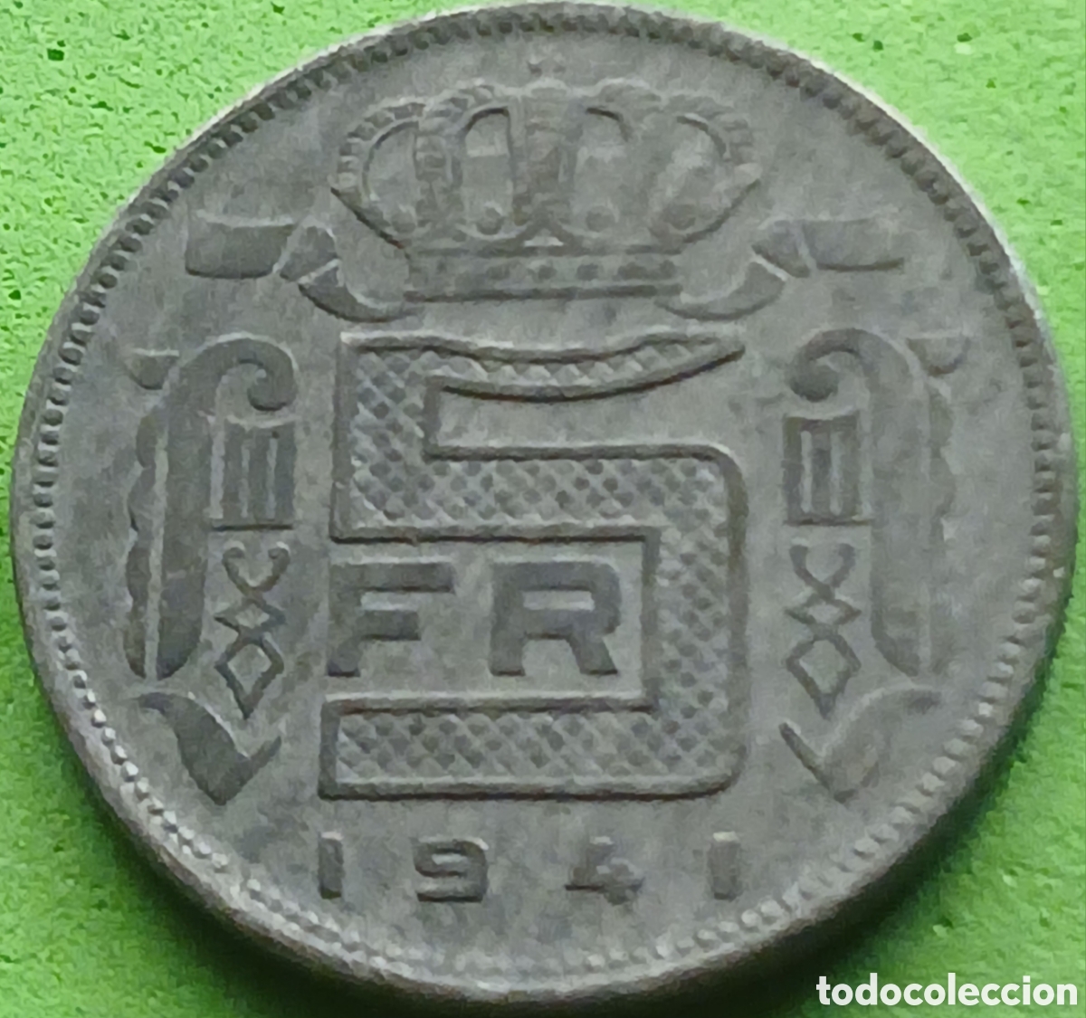 Monedas antiguas de Europa: B&eacute;lgica 5 francos 1941 km#129 DES BELGES