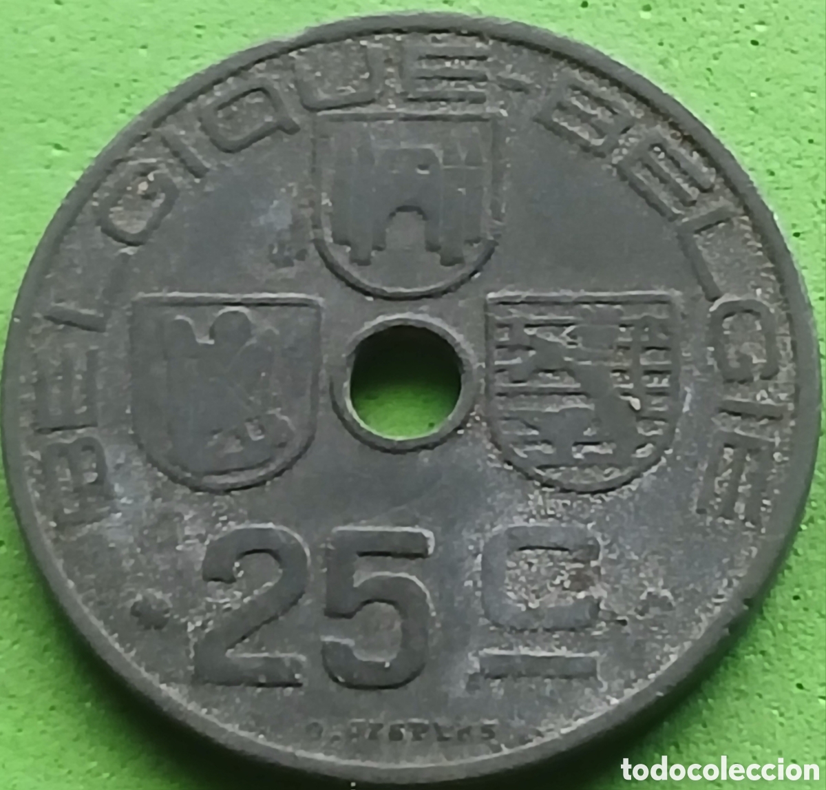 Monedas antiguas de Europa: B&eacute;lgica 25 c&eacute;ntimos 1942 km#131 Belgique-Belgie