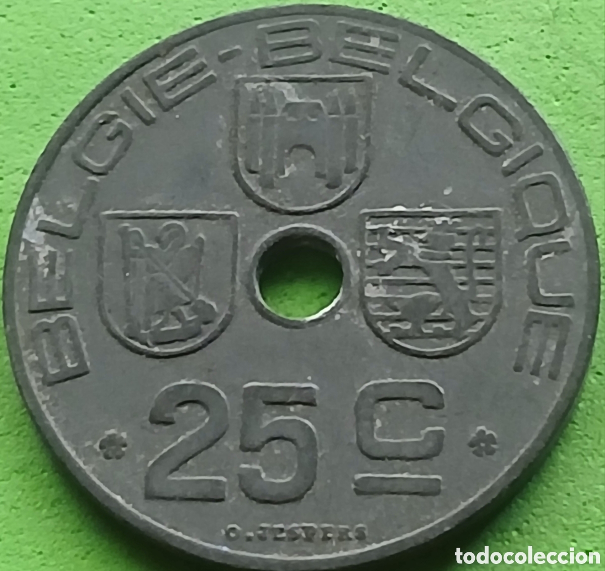 Monedas antiguas de Europa: B&eacute;lgica 25 c&eacute;ntimos 1944 km#132 Belgie-Belgique