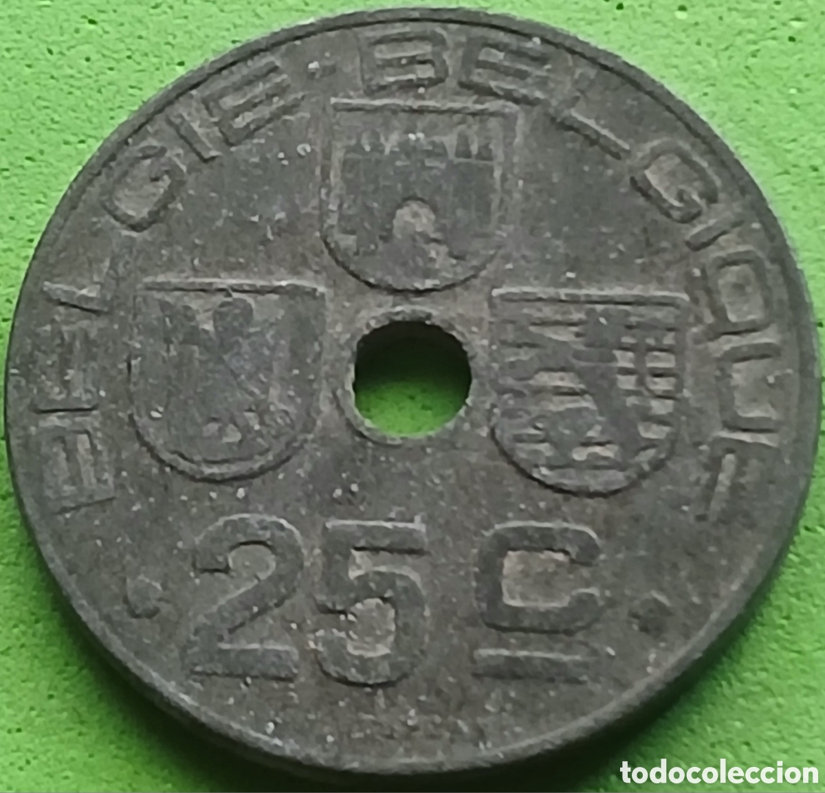 Monedas antiguas de Europa: B&eacute;lgica 25 c&eacute;ntimos 1946 km#132 Belgie-Belgique