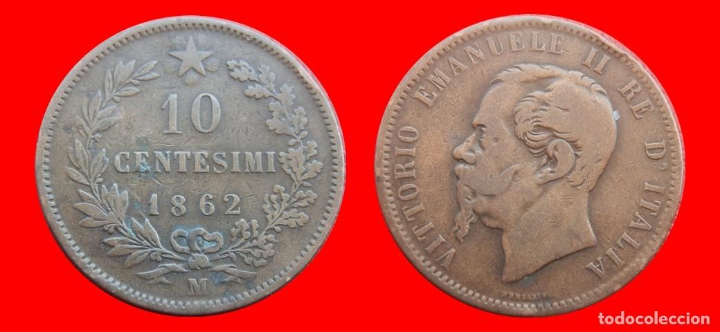 Monnaies anciennes de Europe: 10 CENTESIMI 1862M ITALIA-152347