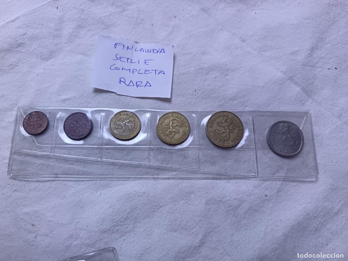 Moedas antigas da Europa: Lote de monedas extranjeras, Finlandia, serie completa, rara, en estuche de pl&aacute;stico