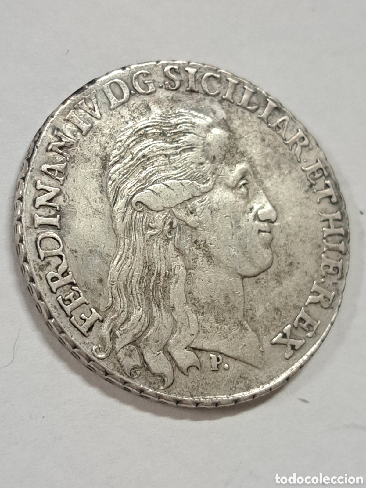 Monedas antiguas de Europa: Piastra de 120 grana en plata reinado de Fernando IV de Borb&oacute;n a&ntilde;o 1796 acu&ntilde;ada en Napoles